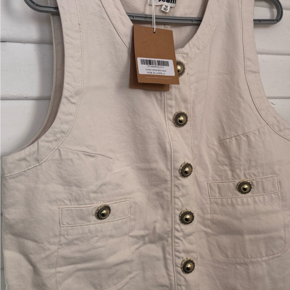 Reformation Tropez Denim Mini Dress in Fior di Latte